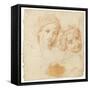 Tête de femme couronnée d'épis de blé (Cérès)-Arnould de Vuez-Framed Stretched Canvas