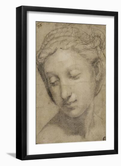 Tête de femme, de trois quarts vers la gauche-Raffaello Sanzio-Framed Giclee Print