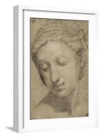 Tête de femme, de trois quarts vers la gauche-Raffaello Sanzio-Framed Giclee Print