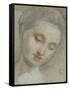 Tête de femme inclinée à droite, regardant vers le bas-Federico Barocci-Framed Stretched Canvas