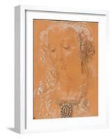 Tête de femme, les yeux baissés, légèrement tournée vers la gauche-Andrea del Verrocchio-Framed Giclee Print