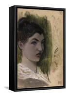 Tête de jeune femme-Charles Cottet-Framed Stretched Canvas
