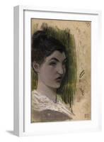 Tête de jeune femme-Charles Cottet-Framed Giclee Print