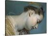 Tête de jeune fille (copie d'un détail de tableau français du début du 18e siècle)-Maurice Quentin de La Tour-Stretched Canvas