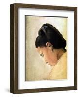 Tete De Jeune Fille, Late 19th Century-Georges Seurat-Framed Giclee Print