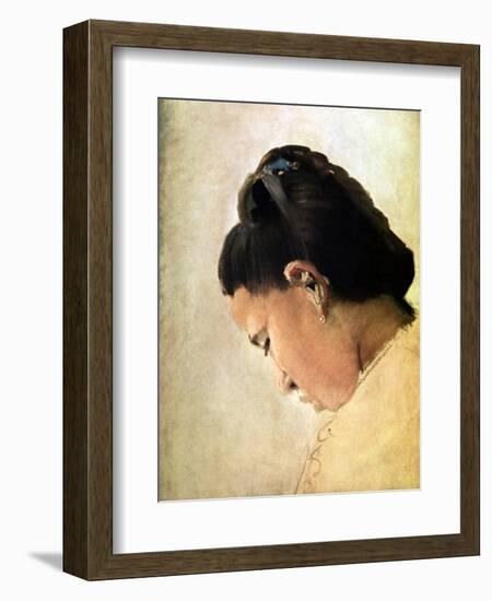 Tete De Jeune Fille, Late 19th Century-Georges Seurat-Framed Giclee Print