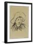 Tête de jeune homme coiffé d'un grand chapeau-Vincent van Gogh-Framed Giclee Print