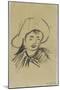 Tête de jeune homme coiffé d'un grand chapeau-Vincent van Gogh-Mounted Giclee Print