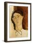 Tete de Jeune Homme, Possibly a Portrait of Conrad Moricand-Amedeo Modigliani-Framed Giclee Print