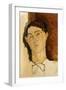 Tete de Jeune Homme, Possibly a Portrait of Conrad Moricand-Amedeo Modigliani-Framed Giclee Print