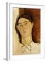 Tete de Jeune Homme, Possibly a Portrait of Conrad Moricand-Amedeo Modigliani-Framed Giclee Print