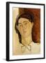 Tete de Jeune Homme, Possibly a Portrait of Conrad Moricand-Amedeo Modigliani-Framed Giclee Print