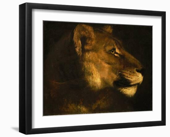Tete de lionne. Head of a lioness-Theodore Gericault-Framed Giclee Print