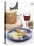Tete de Moine with Baguette, Girolle and Wine-null-Stretched Canvas