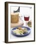 Tete de Moine with Baguette, Girolle and Wine-null-Framed Photographic Print