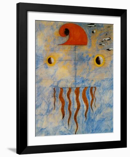 Tete de Paysan Catalan, c.1925-Joan Miro-Framed Art Print