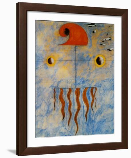 Tete de Paysan Catalan, c.1925-Joan Miro-Framed Art Print