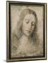 Tete du Christ redempteur Dessin d'un eleve de Leonardo da Vinci (1452-1519)-Leonardo Da Vinci-Mounted Giclee Print