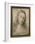 Tete du Christ redempteur Dessin d'un eleve de Leonardo da Vinci (1452-1519)-Leonardo Da Vinci-Framed Giclee Print