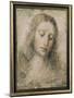 Tete du Christ redempteur Dessin d'un eleve de Leonardo da Vinci (1452-1519)-Leonardo Da Vinci-Mounted Giclee Print