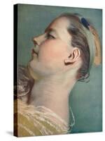 'Tete Penchee', c1752-Maurice-quentin De La Tour-Stretched Canvas
