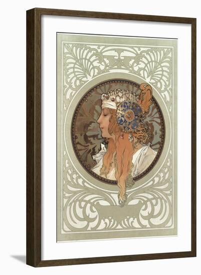 Tetes Byzantines: Blonde, 1897-Alphonse Mucha-Framed Giclee Print