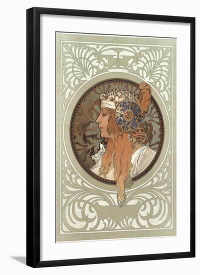 Tetes Byzantines: Blonde, 1897-Alphonse Mucha-Framed Giclee Print