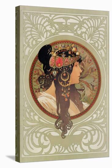 Tetes Byzantines: Brunette, 1897-Alphonse Mucha-Stretched Canvas