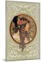 Tetes Byzantines: Brunette, 1897-Alphonse Mucha-Mounted Giclee Print