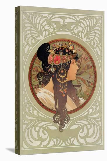 Tetes Byzantines: Brunette, 1897-Alphonse Mucha-Stretched Canvas