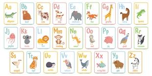 Cartoon Animals Alphabet for Kids. Learn Letters with Funny Animal, Zoo ABC and English Alphabet Fo-Tetiana Lazunova-Photographic Print