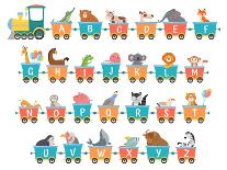 Cartoon Animals Alphabet for Kids. Learn Letters with Funny Animal, Zoo ABC and English Alphabet Fo-Tetiana Lazunova-Photographic Print