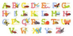 Alphabet Cards for Kids. Educational Preschool Learning ABC Card with Animal and Letter Cartoon Vec-Tetiana Lazunova-Mounted Photographic Print