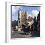 Tetley Shire Horses and Dray in Front of Micklegate Bar, York, North Yorkshire, 1969-Michael Walters-Framed Photographic Print