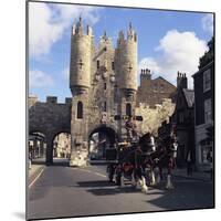 Tetley Shire Horses and Dray in Front of Micklegate Bar, York, North Yorkshire, 1969-Michael Walters-Mounted Photographic Print