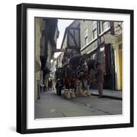 Tetley Shire Horses in the Shambles, York, North Yorkshire, 1969-Michael Walters-Framed Photographic Print