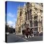 Tetley Shire Horses Outside York Minster, North Yorkshire, 1969-Michael Walters-Stretched Canvas