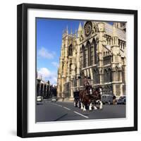 Tetley Shire Horses Outside York Minster, North Yorkshire, 1969-Michael Walters-Framed Photographic Print