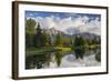 Teton Mountains in Schwabacher Landing, Snake River, Grand Teton National Park, Wyoming, USA-Chuck Haney-Framed Photographic Print