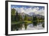 Teton Mountains in Schwabacher Landing, Snake River, Grand Teton National Park, Wyoming, USA-Chuck Haney-Framed Photographic Print