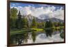 Teton Mountains in Schwabacher Landing, Snake River, Grand Teton National Park, Wyoming, USA-Chuck Haney-Framed Premium Photographic Print