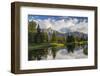 Teton Mountains in Schwabacher Landing, Snake River, Grand Teton National Park, Wyoming, USA-Chuck Haney-Framed Photographic Print