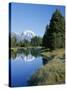 Teton Mountains Looking Towards Schwabacher's Landing, Grand Teton National Park, Wyoming, USA-Jean Brooks-Stretched Canvas