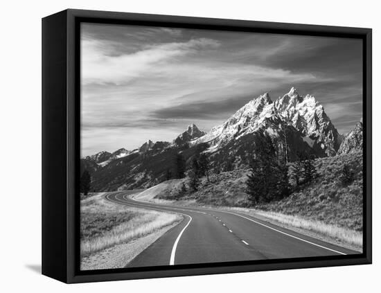 Teton Park Road and Teton Range, Grand Teton National Park, Wyoming, USA-Adam Jones-Framed Stretched Canvas