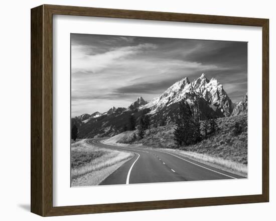 Teton Park Road and Teton Range, Grand Teton National Park, Wyoming, USA-Adam Jones-Framed Premium Photographic Print