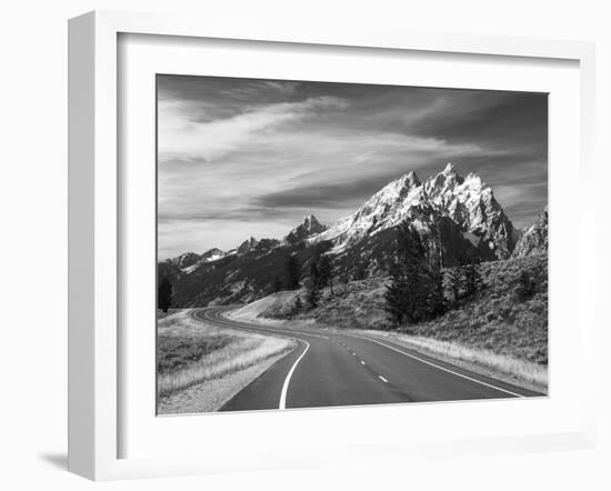 Teton Park Road and Teton Range, Grand Teton National Park, Wyoming, USA-Adam Jones-Framed Premium Photographic Print