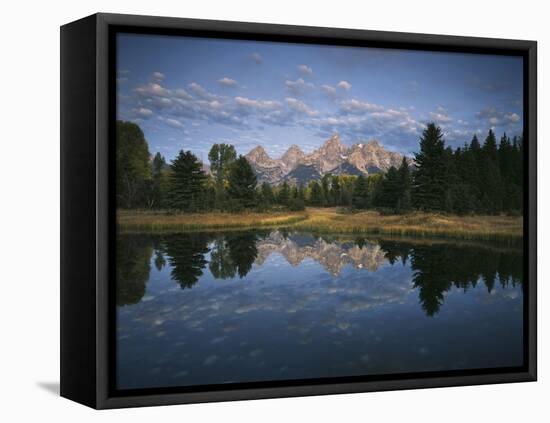 Teton Range and Snake River, Grand Teton National Park, Wyoming, USA-Adam Jones-Framed Stretched Canvas