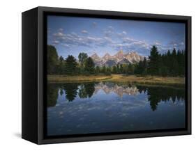 Teton Range and Snake River, Grand Teton National Park, Wyoming, USA-Adam Jones-Framed Stretched Canvas