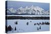 Teton Range at Dawn in the Winter-James Hager-Stretched Canvas