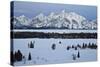 Teton Range at Dawn in the Winter-James Hager-Stretched Canvas